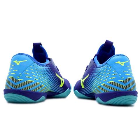Sepatu Futsal Mizuno Basara Sala Pro IN Blueprint Safety Yellow Blue Atoll