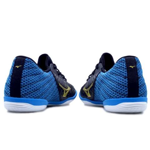 Sepatu Futsal Mizuno Rebula Sala Select IN Black Gold Blue Jewel