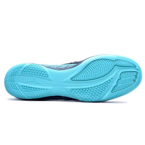 Sepatu Futsal Mizuno Rebula Sala Select IN Black White Blue Turq