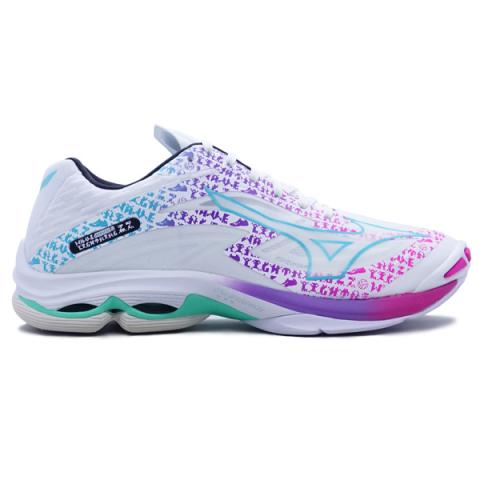 Sepatu Volley Mizuno Wave Lightning 27 V1GA220053 White 807 C Blue Curacao