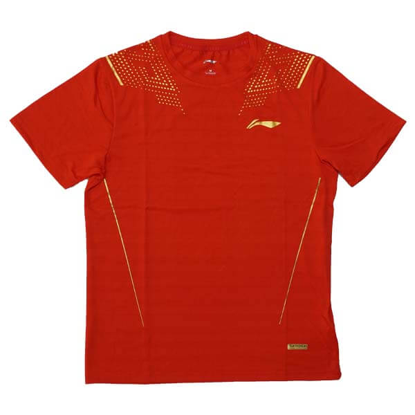 Baju Li-Ning Men's T-Shirt ATSR643-2 - Red/Gold