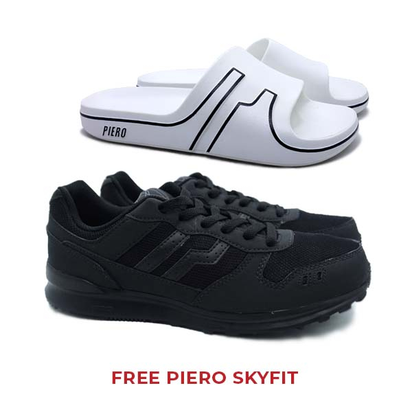 Sepatu Casual Piero Jogger - Black/Black