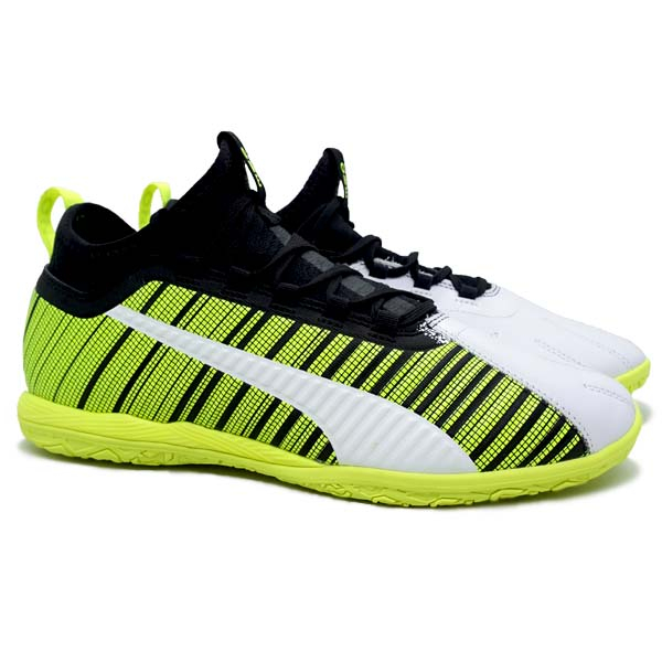 Sepatu Futsal Puma One 5.3 IT - White/Black/Yellow Alert