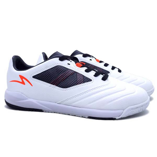 Sepatu Futsal Specs Dominio IN - Pearl White/Black/Oxy Fire