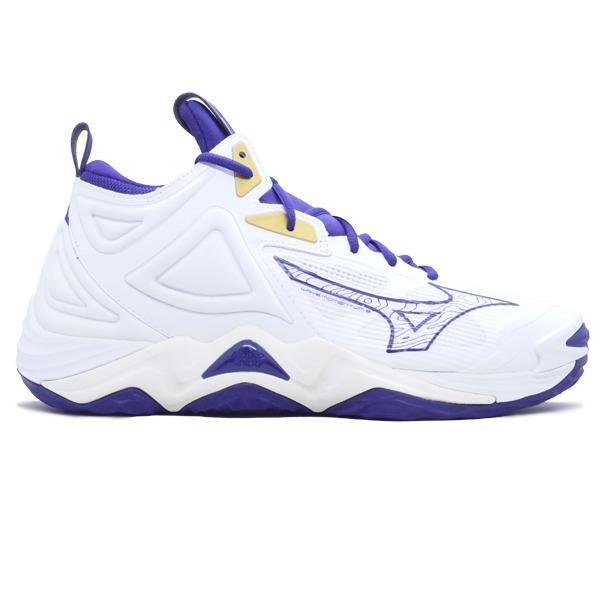 Sepatu Volley Mizuno Wave Momentum 3 MID V1GA231743 White Blue