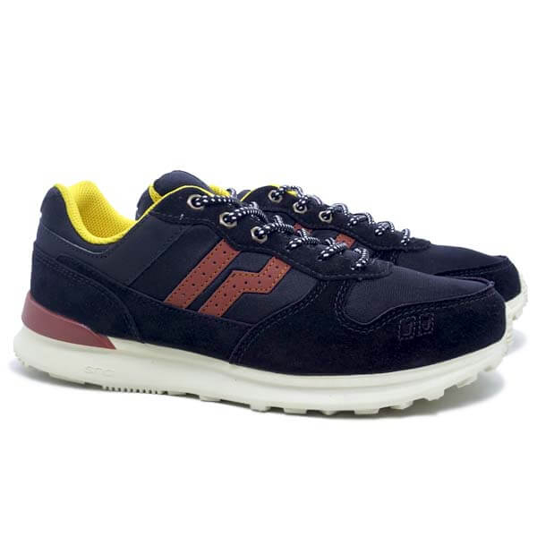 Sepatu Casual Piero Jogger Premium Black Brick Offwhite