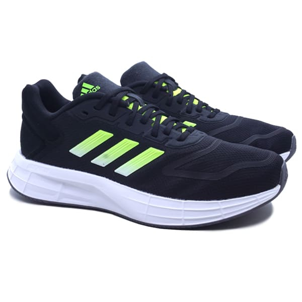 Sepatu Running Adidas Duramo 10 GW4078 - Core Black/Solar Yellow/Solar Green