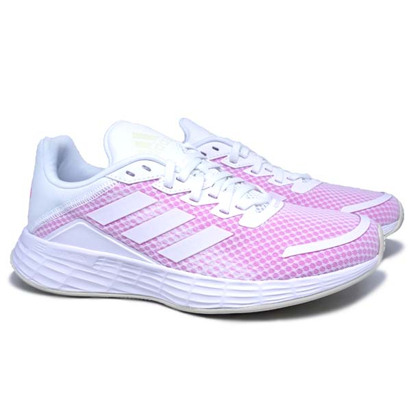Sepatu Running Adidas Duramo SL H04631 - Cloud White/Cloud White/Screaming Pink