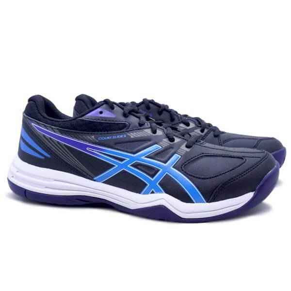 Sepatu Tennis Asics Court Slide 2 1041A194-001 - Black/Electric Blue