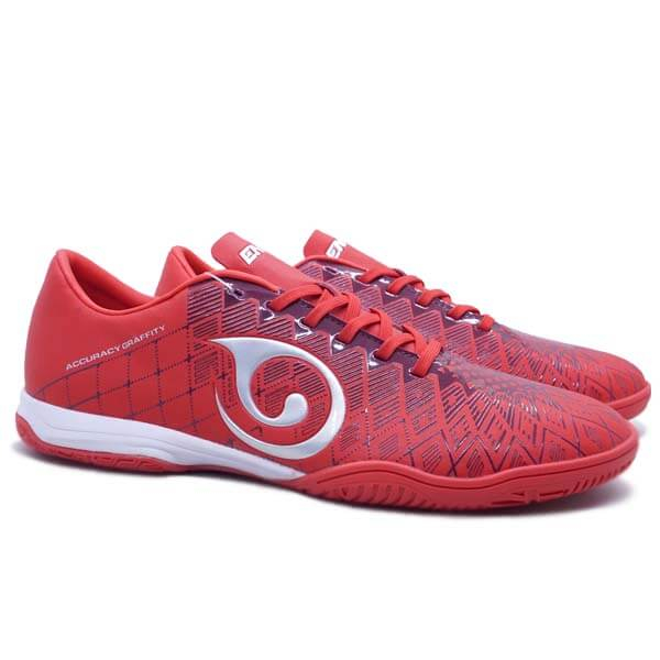 Sepatu Futsal Enkai Accuracy Graffity IN - Red/Silver