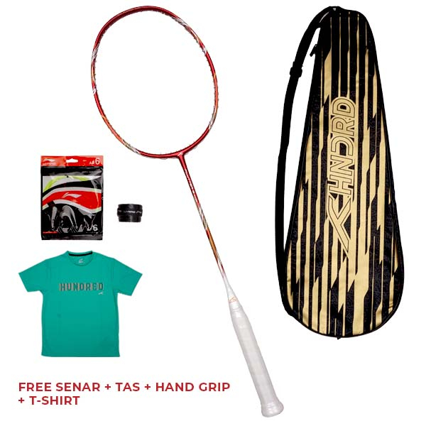 Raket Badminton Hundred Flutter S CTRL HBRX-2U2021-4 - Red/White