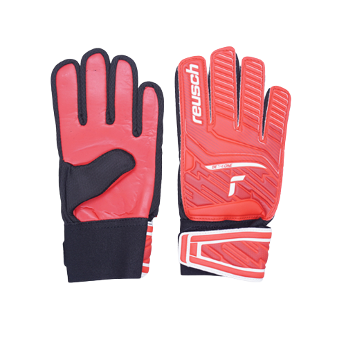 Sarung Tangan Kiper Reusch Gk Gloves Attrakt Starter Solid Junior 3004 - Red/White/Red