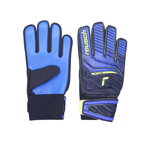 Sarung Tangan Kiper Reusch Gk Gloves Attrakt Solid Finger Support 4949 - Deep Blue/Safety Yellow/Deep Blue