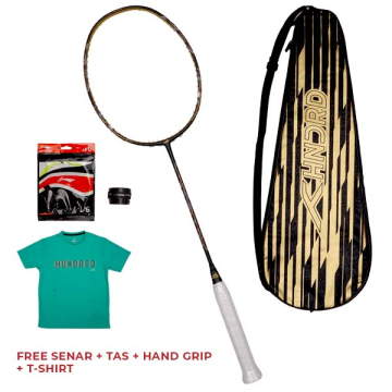 Raket Badminton Hundred Flutter S ATTK HBRX-2U020-1 - Black/Gold
