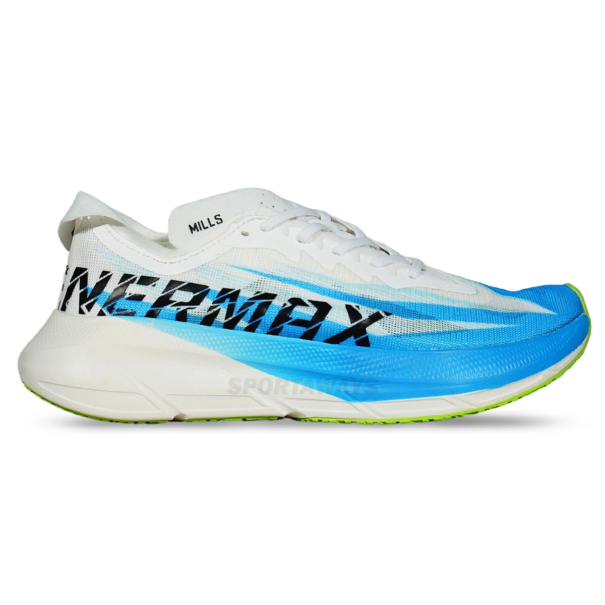 Sepatu Running Mills Enermax Cushion M3 - White/Blue/Lime Green