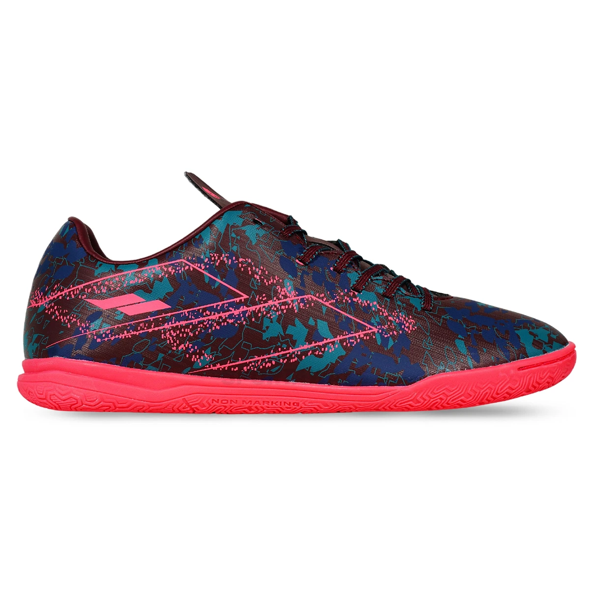 Sepatu Futsal Mills Riyu IN - Maroon/Magenta/Green