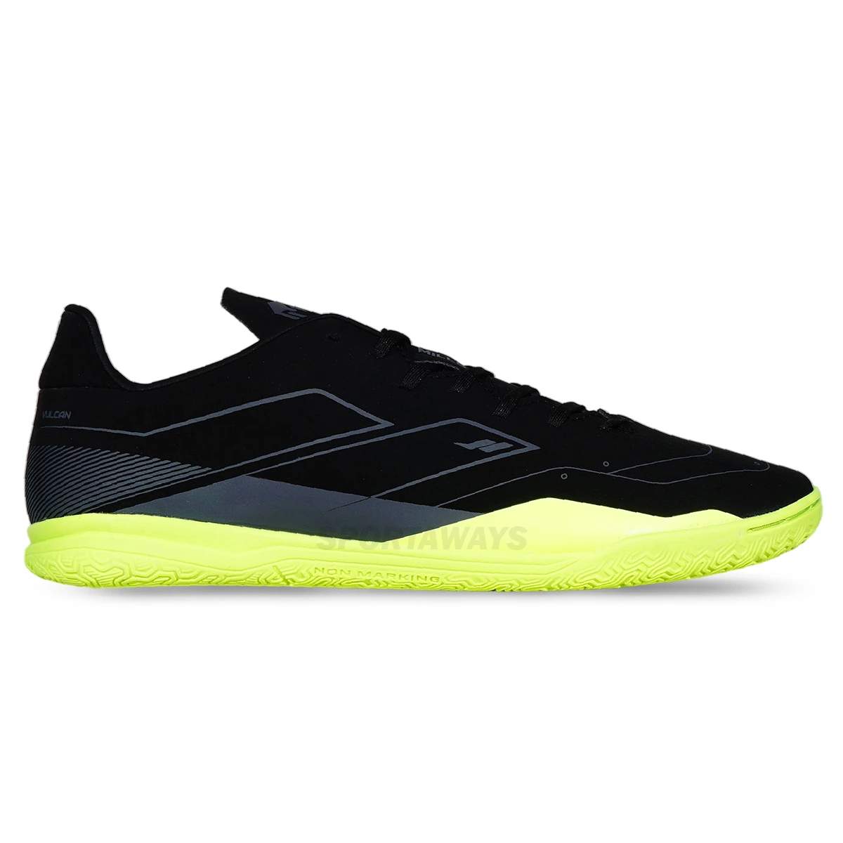 Sepatu Futsal Mills Vulcan 2.0 IN - Black/Silver/Neon
