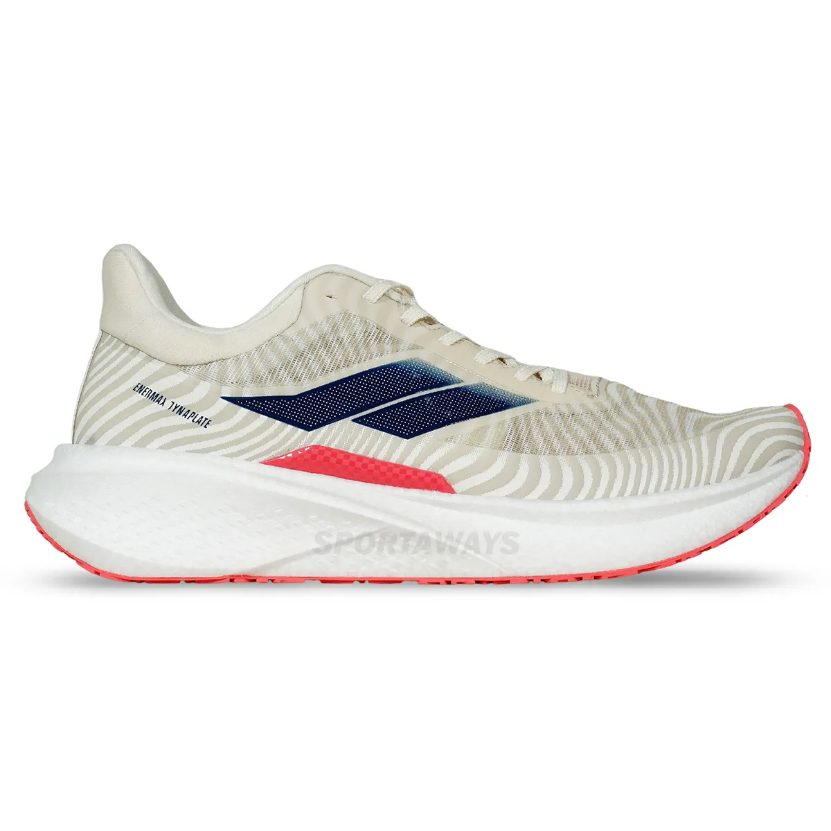 Sepatu Running Mills Enermax Dynaplate - Off White/Coral Red/Navy 