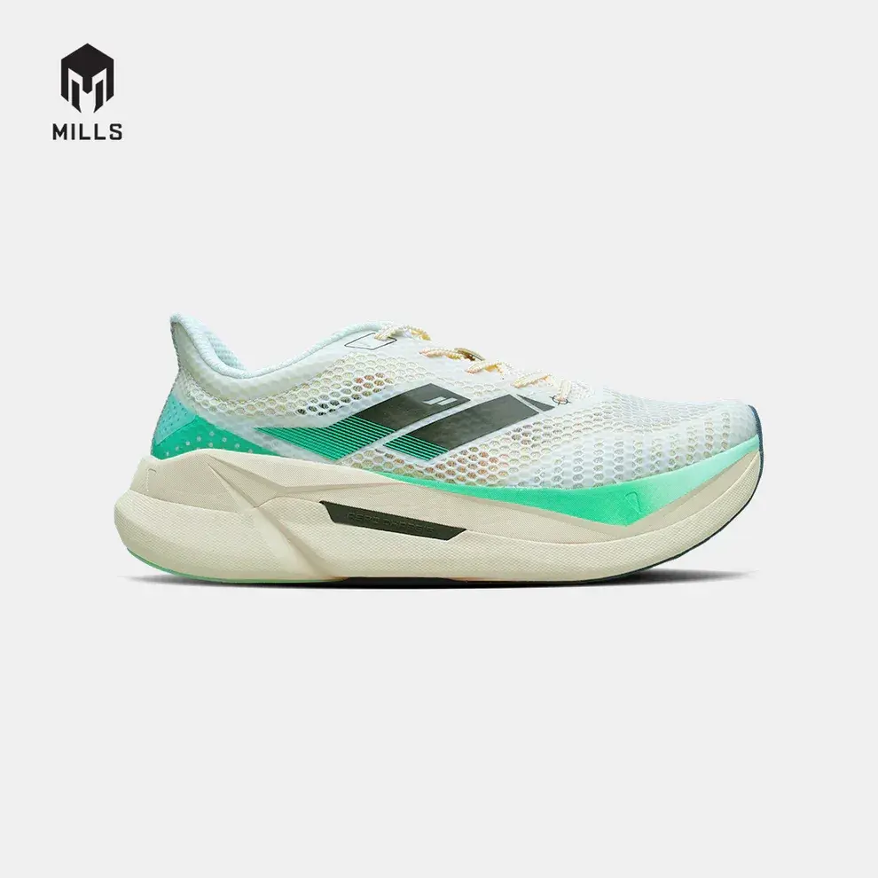 Sepatu Running Mills Enerpro Zenith - Winter White/White/Green 