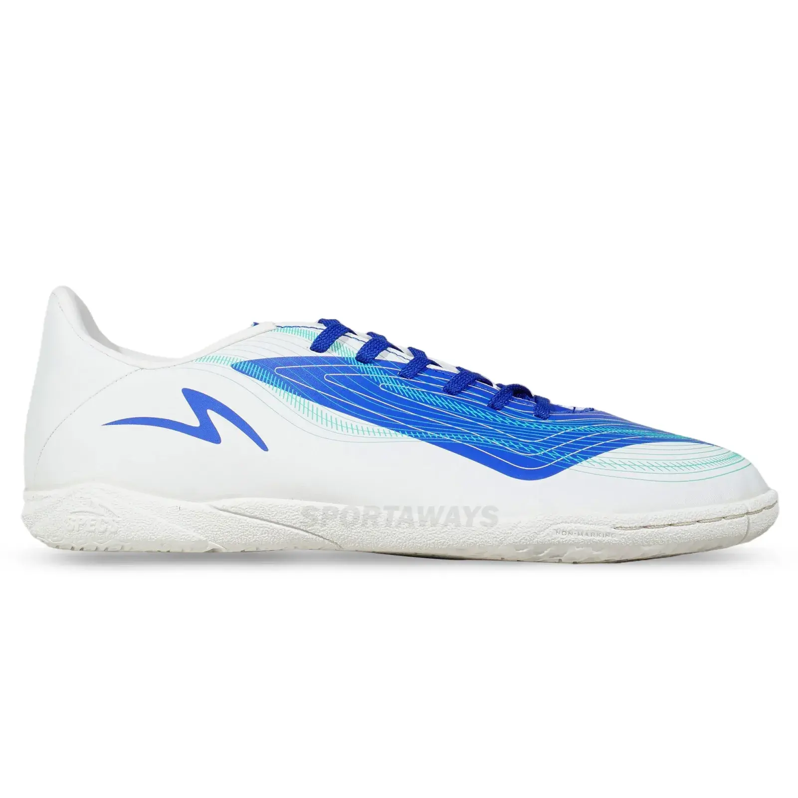 Sepatu Futsal Specs Rhythm IN - White/Dazzling Blue/Aqua Pristine 