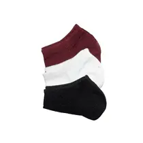 Kaos Kaki Monaco Ankle Max 01 3 Pairs - Black/White/Maroon