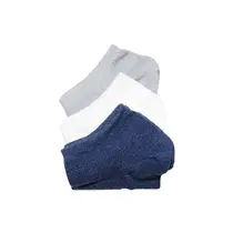 Kaos Kaki Monaco Ankle Max 01 3 Pairs - White/Skipper Blue/Grey