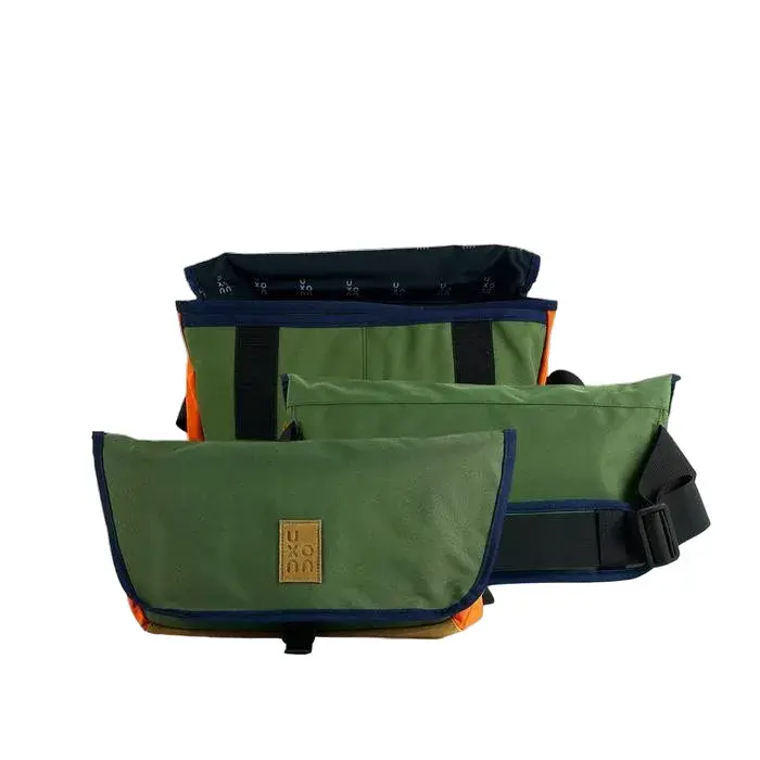 Tas Uxonn Messenger Bag M Titaka 1-101-2-23 - Green Tan On Orange