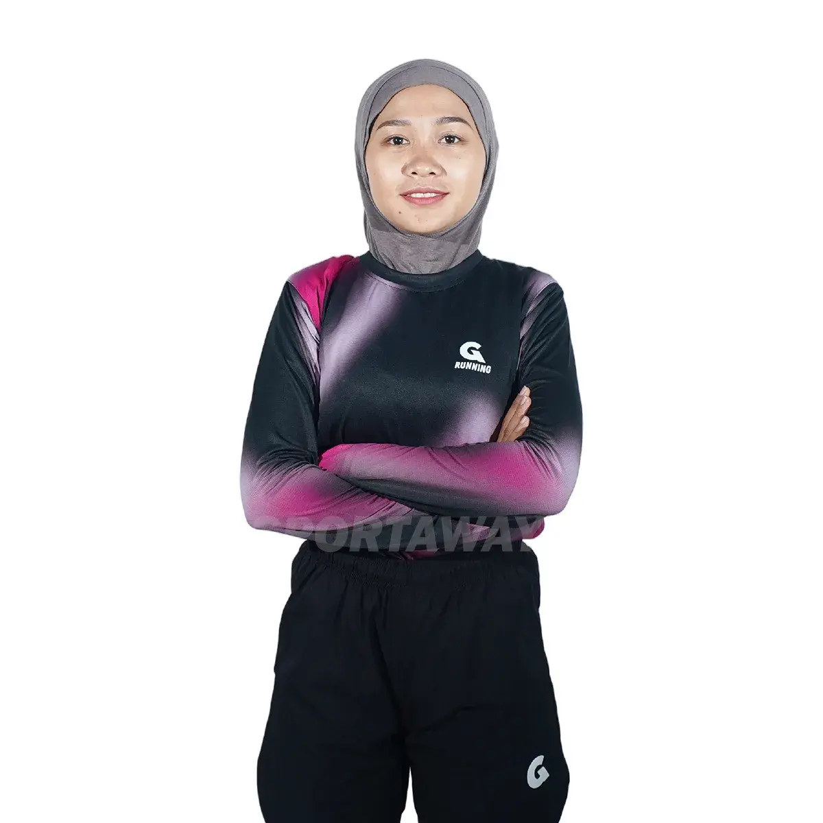 Grygera Jersey Running Nebula Cosmic LS W - Black/Pink 