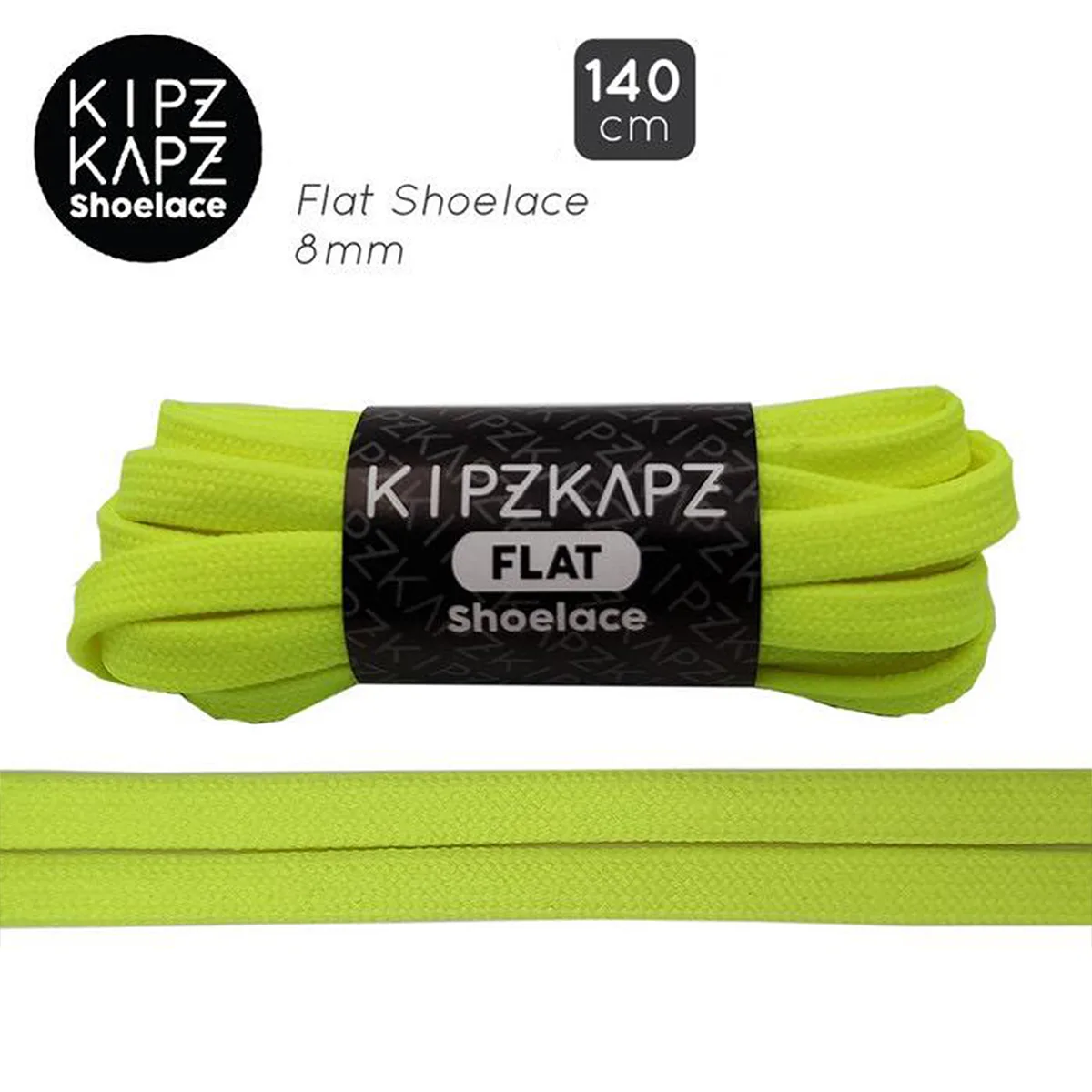 Tali Sepatu Kipzkapz F12 - Flat 8MM 140 - Solar Yellow