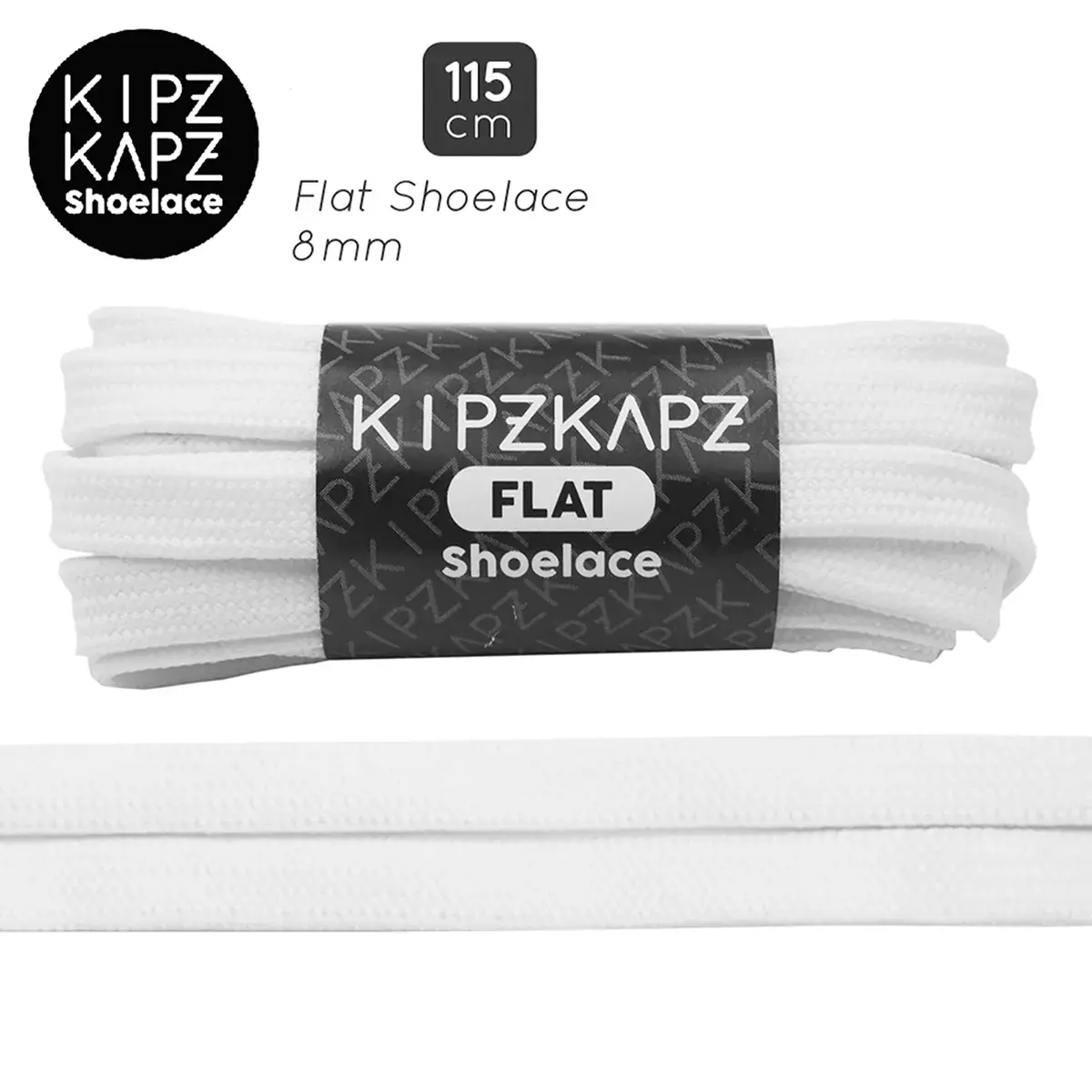 Tali Sepatu Kipzkapz F2 - Flat 8MM 115 - White