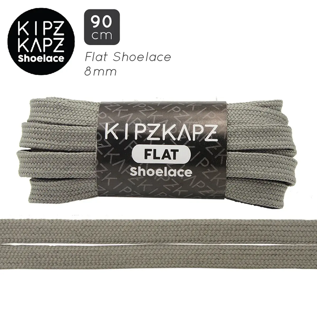 Tali Sepatu Kipzkapz F3 - Flat 8MM 90 - Grey