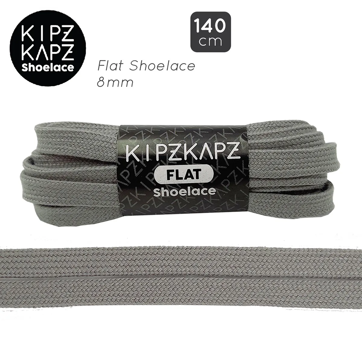 Tali Sepatu Kipzkapz F3A - Flat 8MM 140 - Grey
