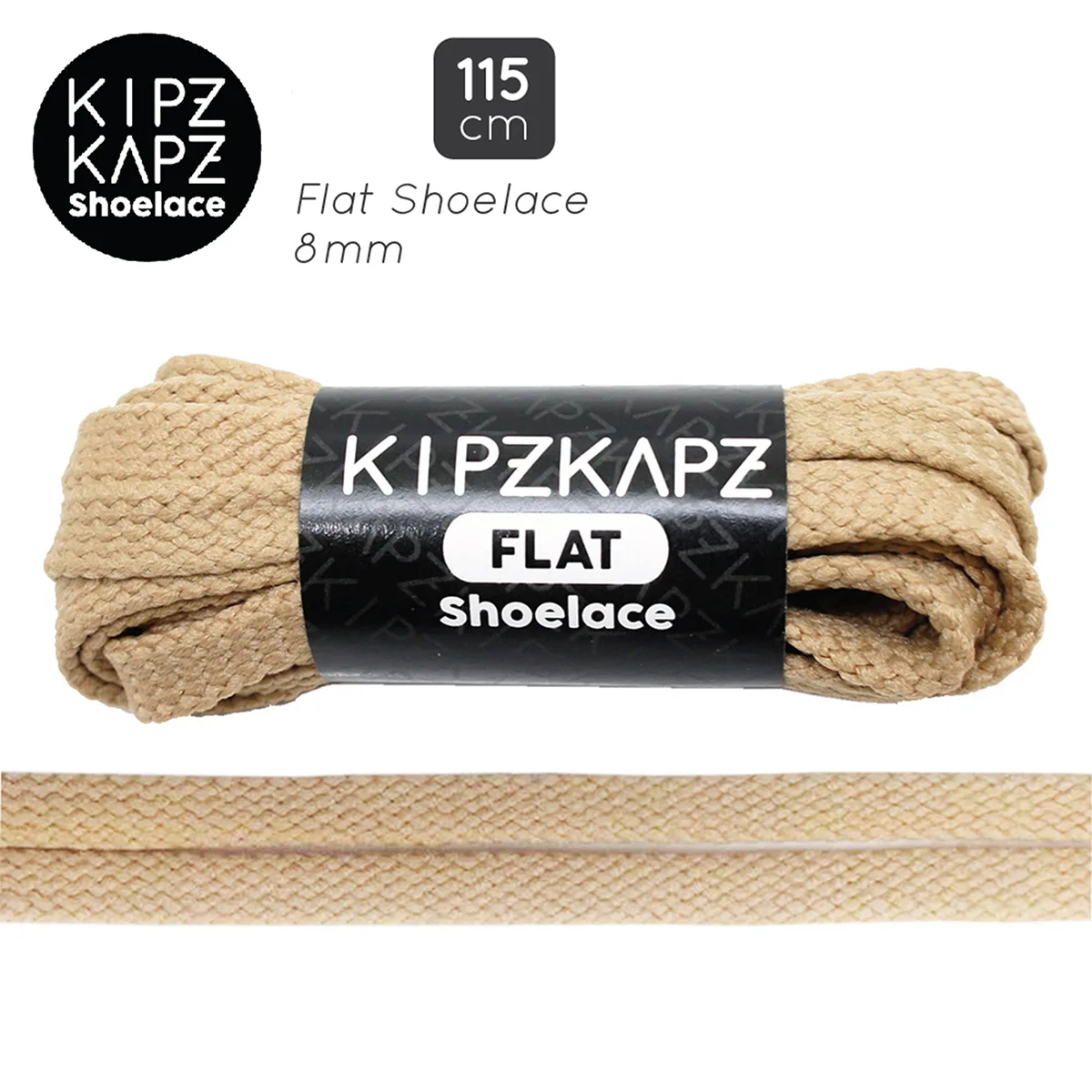 Tali Sepatu Kipzkapz FS1 - Flat 8MM 115 - Beige