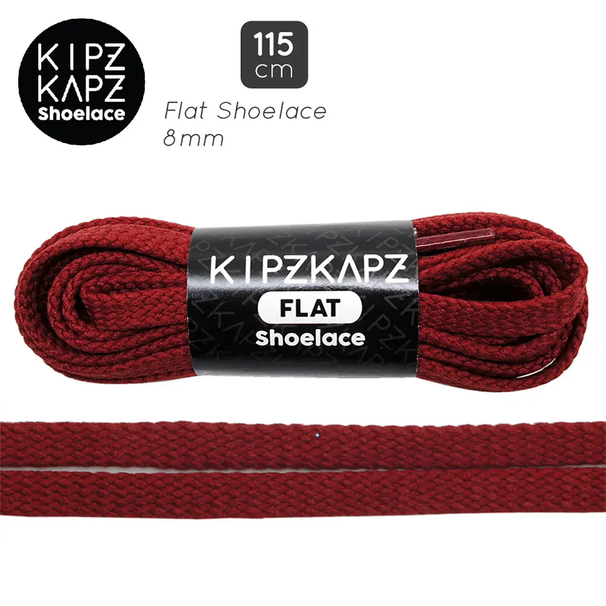 Tali Sepatu Kipzkapz FS26 - Flat 8MM 115 - Red Wine Maroon