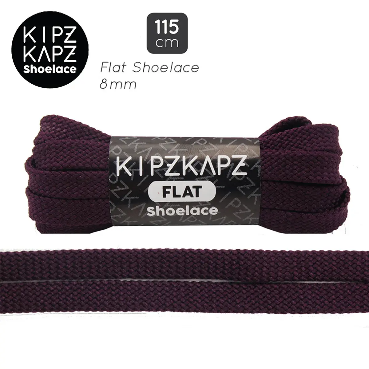 Tali Sepatu Kipzkapz FS33 - Flat 8MM 115 - Purple Burgundy