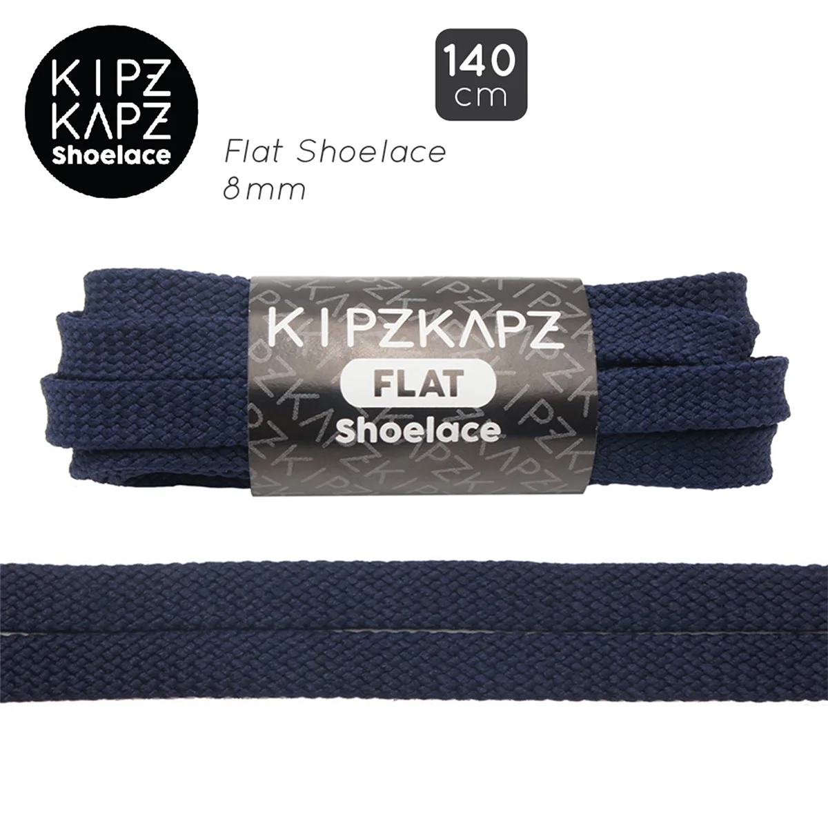 Tali Sepatu Kipzkapz FS49 - Flat 8mm 140 - Navy