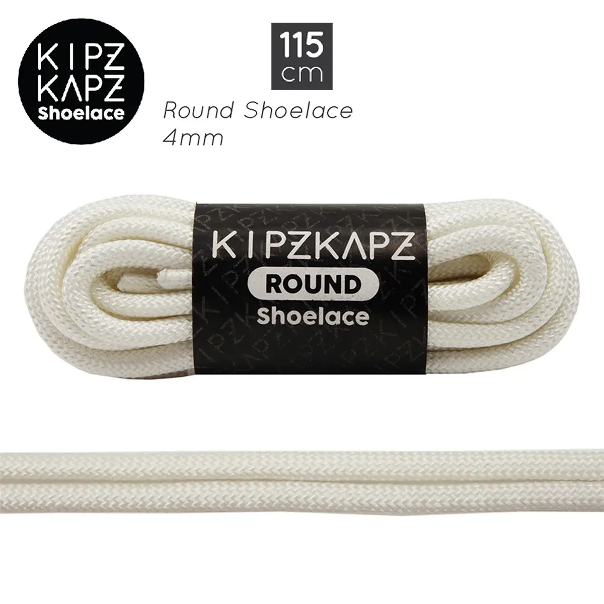 Tali Sepatu Kipzkapz RS26 - Round 4MM 115 - Pearl White