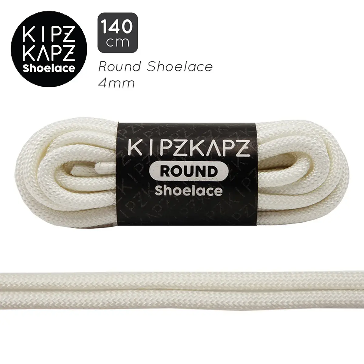 Tali Sepatu Kipzkapz RS26 - Round 4MM 140 - Pearl White