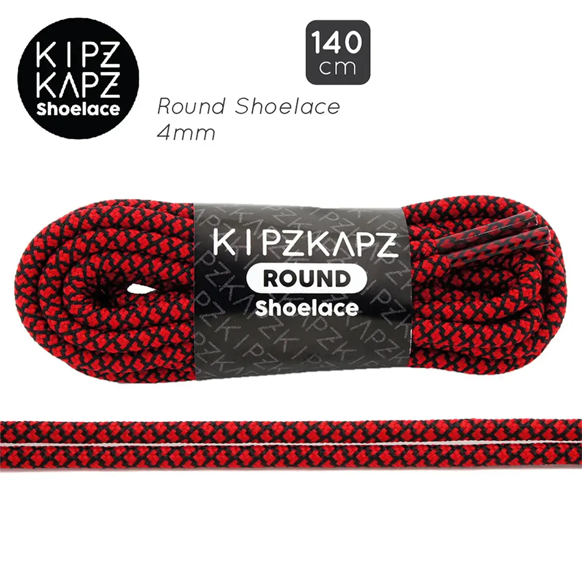 Tali Sepatu Kipzkapz RS48 - Round 4MM - Red Black Web