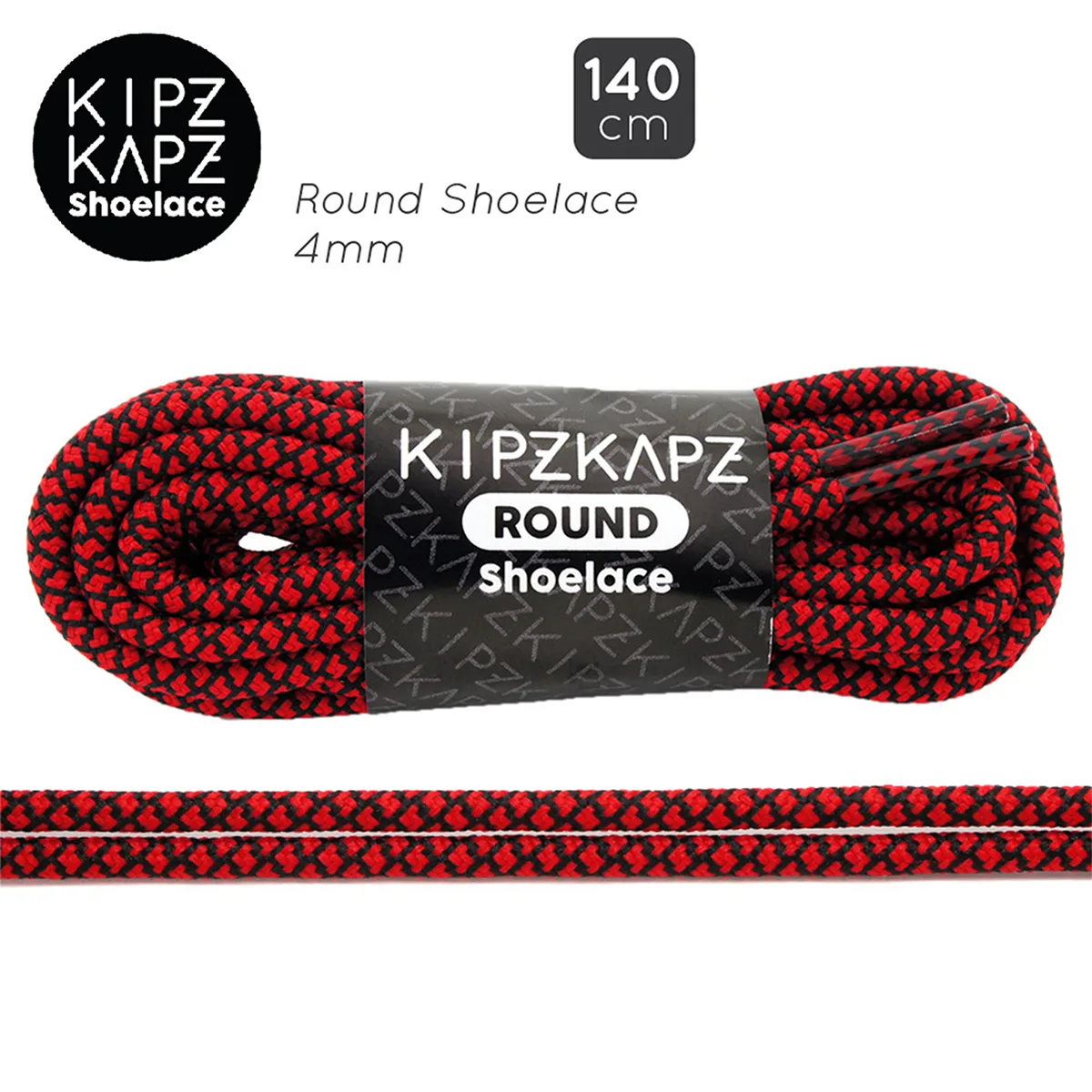 Tali Sepatu Kipzkapz RS48 - Round 4MM 140 - Red Black Web