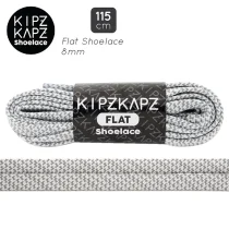 Tali Sepatu Kipzkapz FS66 - Flat 8MM 115 - Grey White Braid