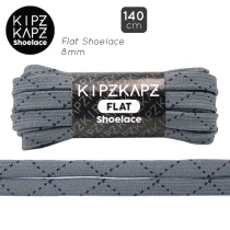 Tali Sepatu Kipzkapz FS89C - Flat 8mm 140 - Grey/White/Navy Zigzag