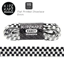 Tali Sepatu Kipzkapz XS27 - Flat Checker 8MM 115 - Black White