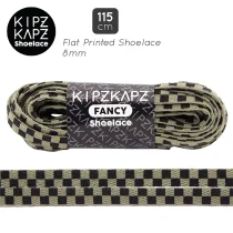 Tali Sepatu Kipzkapz XS28 - Flat Checker 8MM 115 - Black Grey