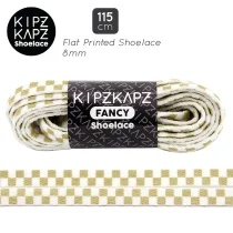 Tali Sepatu Kipzkapz XS32 - Flat Checker 8MM 115 - White Beige