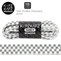 Tali Sepatu Kipzkapz XS33 - Flat Checker 8MM 115 - White Grey
