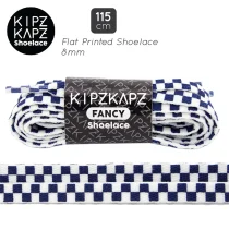 Tali Sepatu Kipzkapz XS35 - Flat Checker 8MM 115 - White Navy