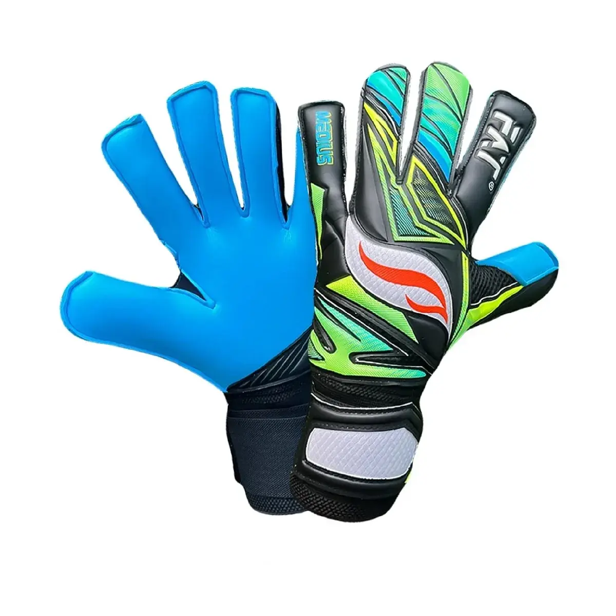 Sarung Tangan Kiper FAT Venom Medius VG Cut - Black/Green/Blue 