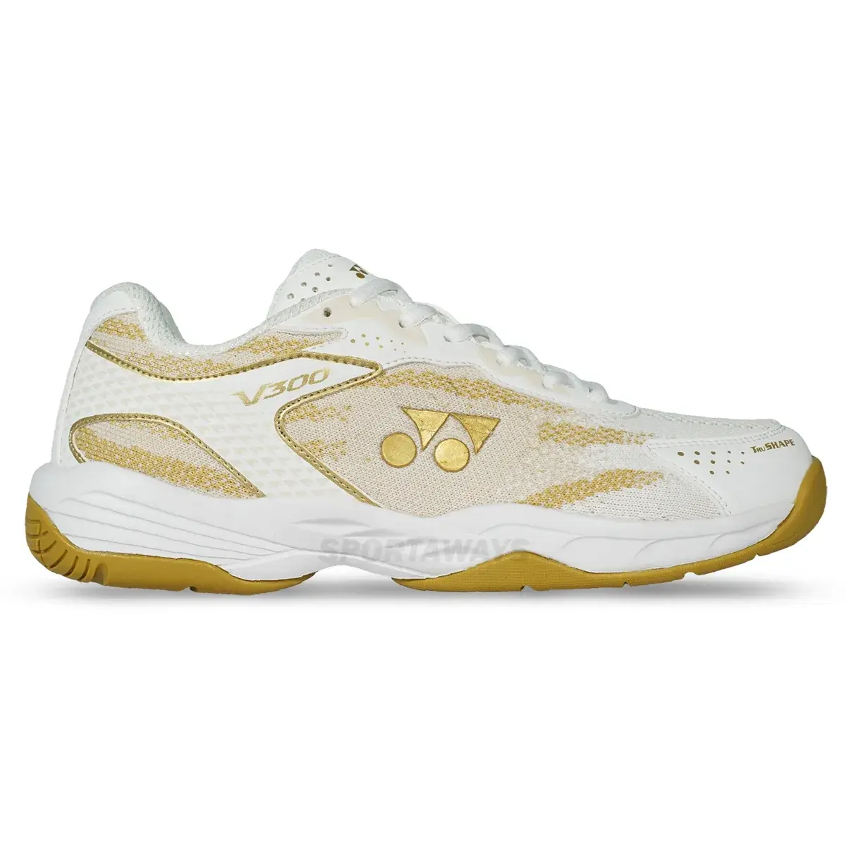 Sepatu Badminton Yonex V 300 - White/Gold