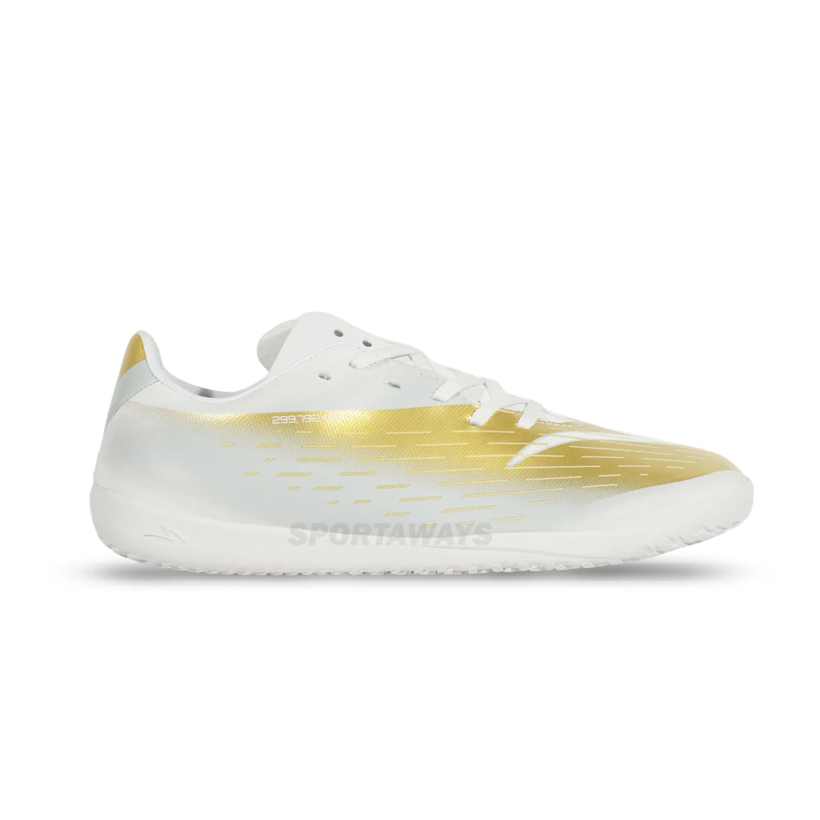 Sepatu Futsal Specs Accelerator Lightspeed 5 JR IN - White/Oyster Mushroom/Rich Gold 